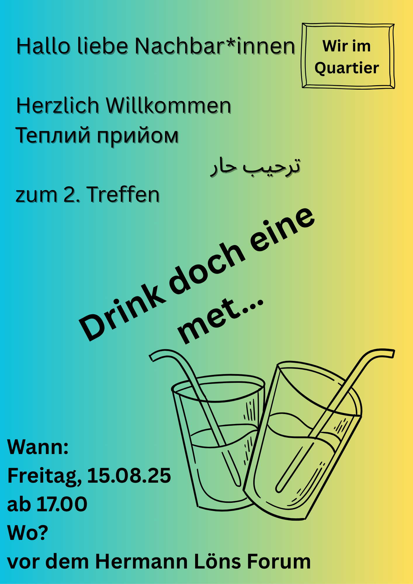 Einladung zum 2. Treffen am 15.08.25 um 17 Uhr